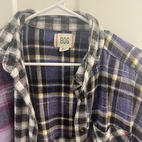 BDG Robbie Spliced Flannel Button-Down Shirt - Picture 8 of 9